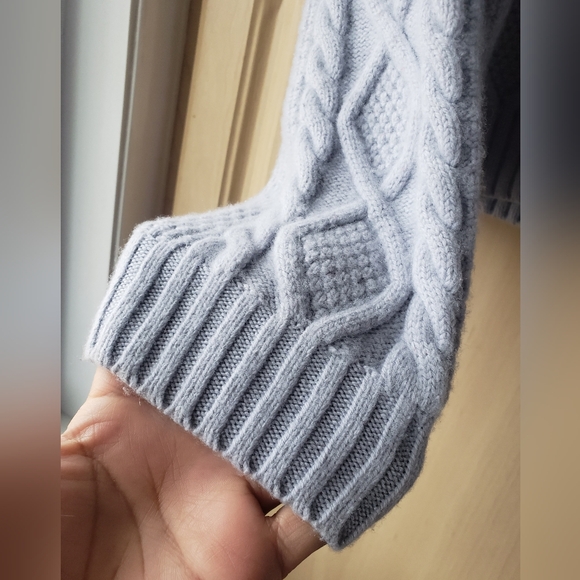 Aritzia Sunday Best Merino Wool Blend Boreal 1/4 Zip Cable Knit Sweater. - Picture 7 of 10